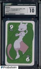 2019 Pokemon Pocket UNO 9 Green Playing Cards Mewtwo CGC 10 GEM MINT