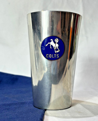 Vtg Stieff Pewter Baltimore Colts Highball P11-6 Bucking Colt Logo MD Football