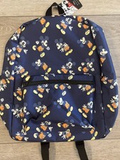 Disney Mickey Mouse Backpack 16  Blue Canvas New Adult Kids backpack