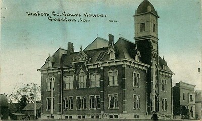 Postcard Union County Court House, Creston, Iowa - C U Williams Photoette 1910