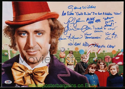 GENE WILDER Autographed 12x17 Photo & WILLY WONKA And The Chocolate Factory CAST