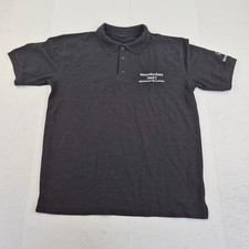 MERCEDES-BENZ Polo Shirt Medium Black Mens Collared Cotton Blend