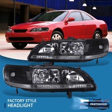 For 98-02 Honda Accord 24dr Jdm Headlights Corner Lamps Leftright Black Clear For 98-02 Honda Accord 24dr Jdm Headlights Corner Lamps Leftright Black Clear