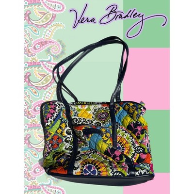 VERA BRADLEY Large Trimmed Tote   Rio Pattern Shoulder Bag