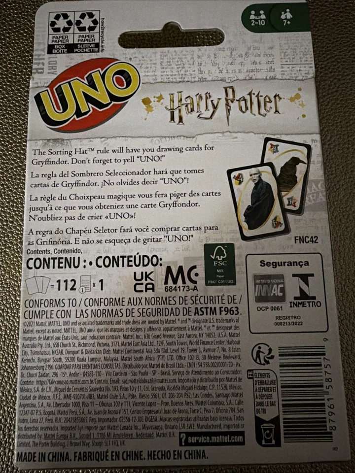 Uno Harry Potter Family Juego de Cartas - Multicolor FNC42 Juegos Mattel NUEVO Foto 3 de 4