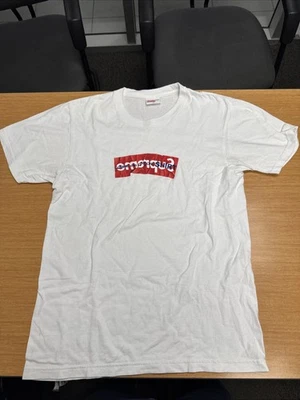 Supreme x Comme Des Garcons CDG Shirt Box Logo Tee White SS17 Size M - Photo 1/4