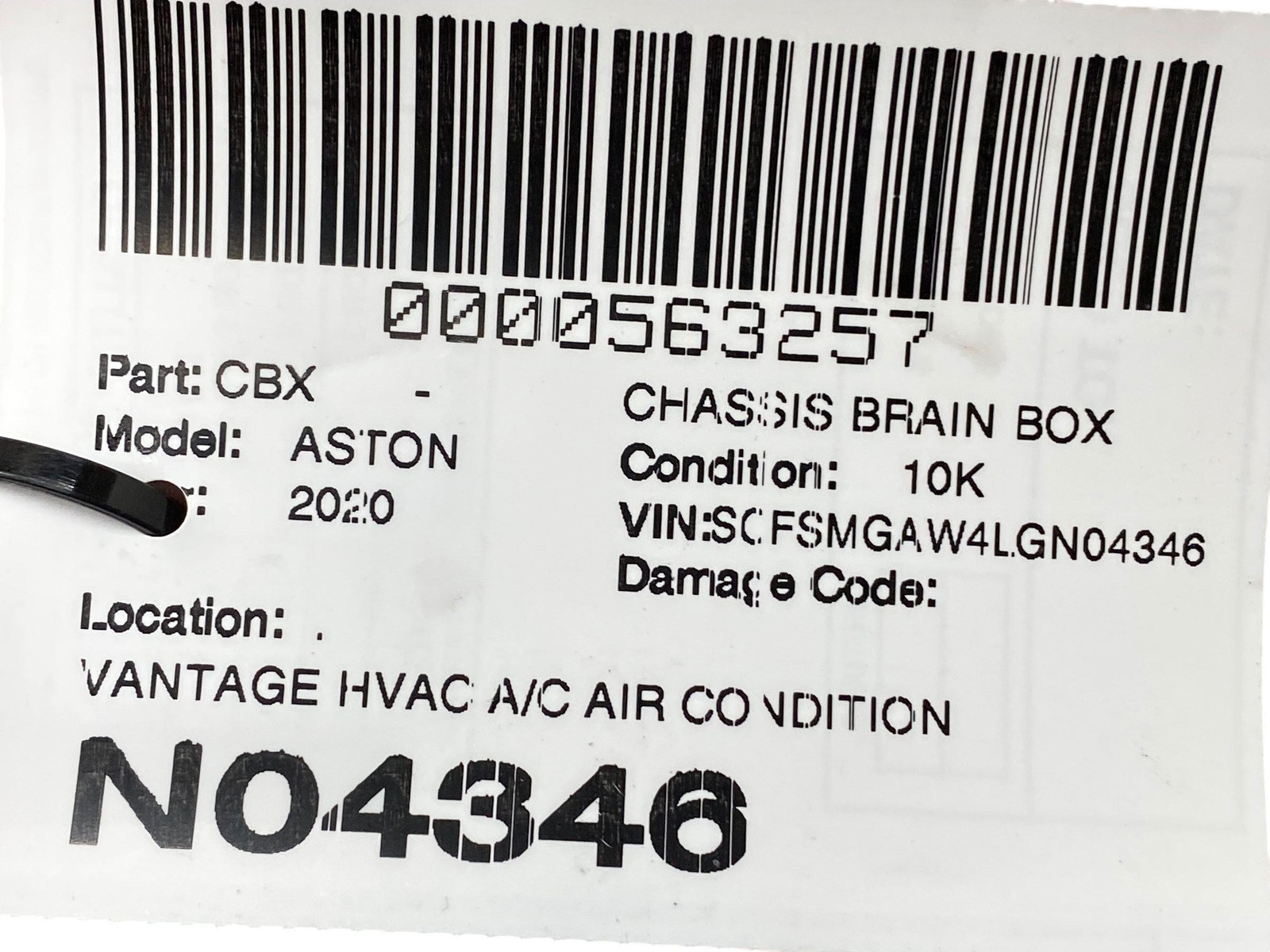 2019-2023 ASTON MARTIN VANTAGE HVAC A/C AIR CONDITION CONTROL MODULE 0009019606
