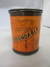 VINTAGE ADVERTISING DEPENDABLE  1 LB GREASE AUTO OIL PETROLIANA  EMPTY   860-P