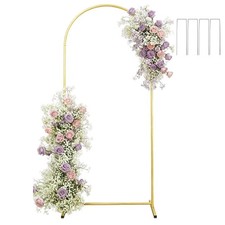 6FT Wedding Arch Backdrop Stand, Balloon Arch Stand, Gold Metal Wedding Arche...