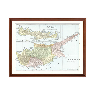 Old Map of Cyprus 1901 - Vintage Cyprus Art Wall Decor