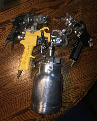 #ad Vtg Lot Paint Sprayers Campbell Hausfeld Mastergrip Air Gun amp; Metal Canister $23.50