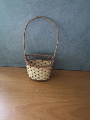 Décoration Panier en Osier Avec Anse Déco Longueur 26 Cm - Photo 1/4