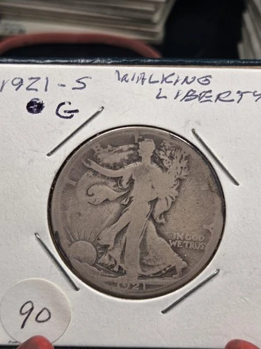 1921-S Walking Liberty Half Dollar - AG - About Good - 90% Silver