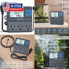 Reptile Temp Humidity Controller with Timer Outlet