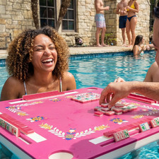 Floating Mahjong Table for Pool, No Assembly EVA Water Game Table Tray, Portable