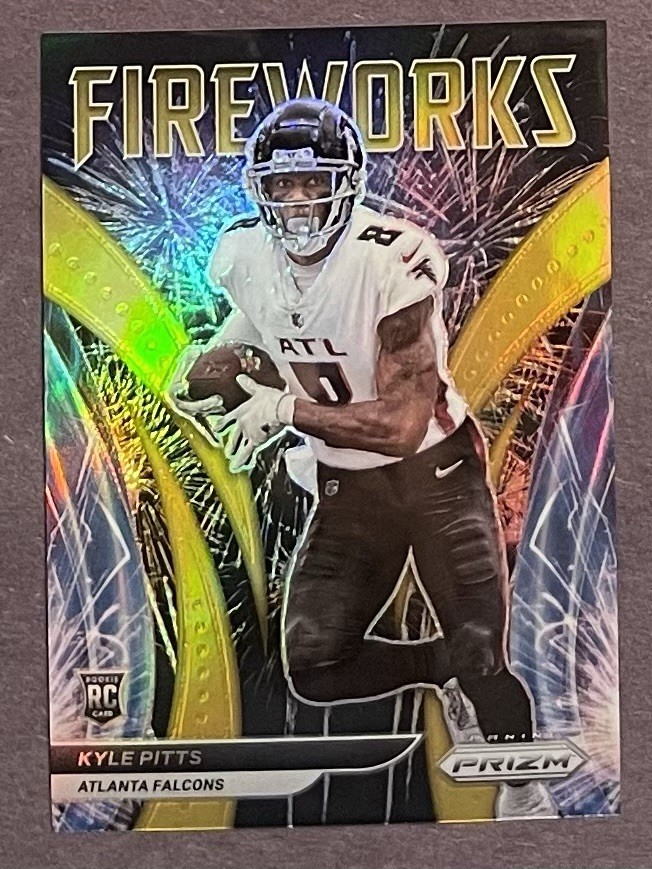2021 Prizm Kyle Pitts #F-13 Fireworks Gold Prizm /10 RC Rookie