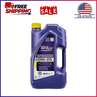 Royal Purple High Performance Motor Oil 0W-20 Premium Synthetic Motor Oil, 5 Qua