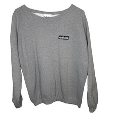Vintage Adidas 3 Stripes Sweatshirt Mens Large Gray USA Made Crewneck Pullove