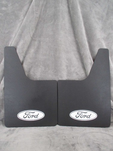 Ford Black Mud Flaps w Ford Logo Pair Full Size Truck SUV 
