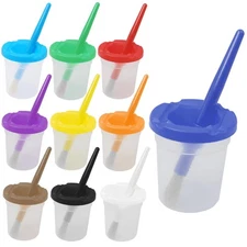 10pcs Paint Cups with Lids for Kids Spill Proof Learning Color Cups for Young...