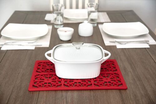 Extra Large Thick Silicone Trivet Hot Dishes Pots Pansn 16 x 12 x 3/8 In Red - Picture 6 of 6