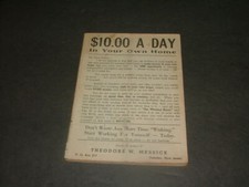 $10.00 A DAY In Your Own Home (No, Really) 1920's Bklt Theo Messick      ID:2908