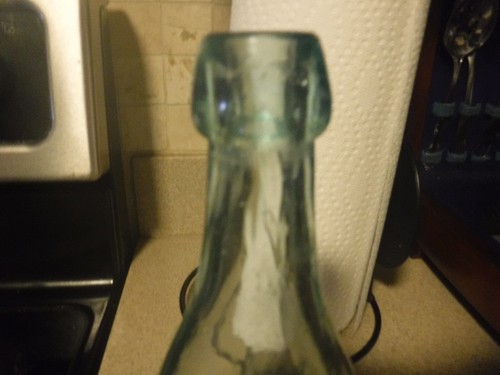 VINTAGE J &E MAHONEY PORTSMOUTH VIRGINIA AQUA BLOB TOP BEER BOTTLE - Picture 12 of 15