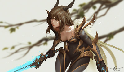 Anime girls dao le trong brunette 2018 sword playmat gaming mat
