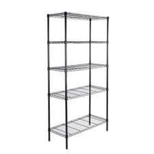 36"x72"x16" Black Steel 5 Tier Commercial Grade Wire Shelving Unit Home Storage