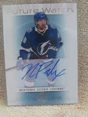 2022-23 SP Authentic Nick Perbix #RFWA-NP Retro Future Watch Auto /699 Tampa Bay
