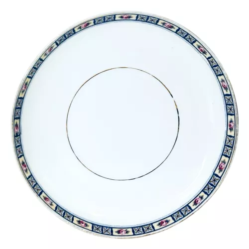 Antique c1911 Heinrich H&Co Selb Bavaria HC28 Pink Roses Blue Boxes 6.25" Saucer