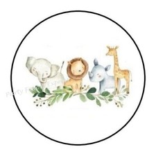JUNGLE SAFARI ANIMALS BABY SHOWER ENVELOPE SEALS LABELS STICKERS FAVORS