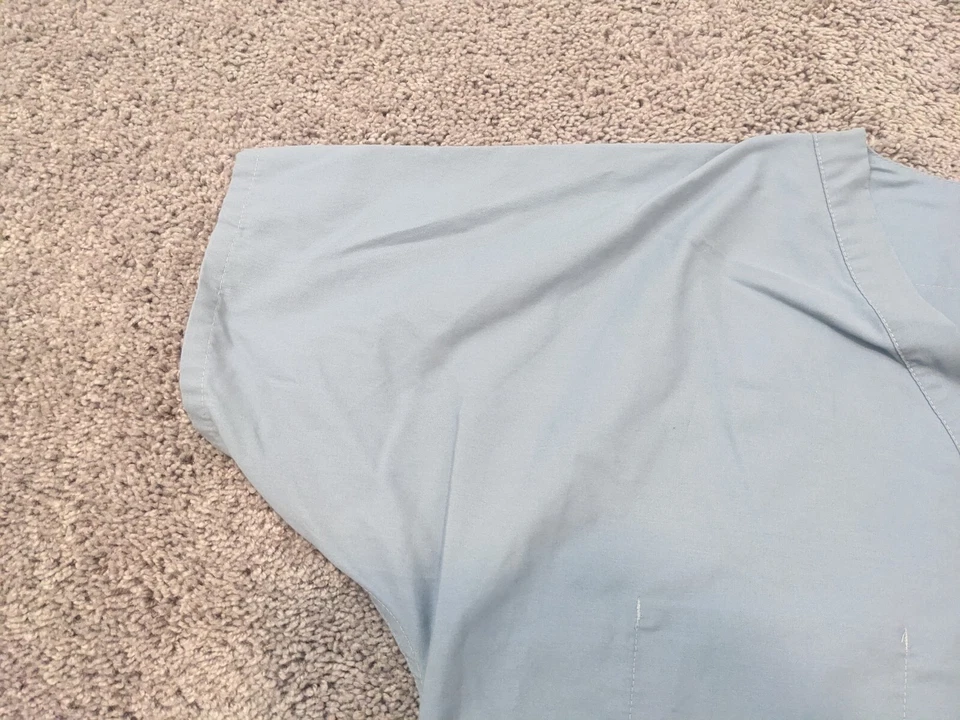 Blusa Médica Landau Para Hombre Grande Azul Mangas Cortas Enfermera Médica Veterinaria Foto 3 de 4