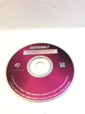 Earth Siege 2 Two Sierra PC CDRom Disc Only Promotional Use Windows 3.1 95 98