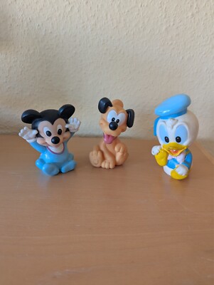Disney Vintage Gummi Quitsche Figuren; ca. 12 cm; Micky; Donald; Pluto