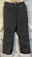 women's Medium SLALOM Black Lined Insulated Pull On Outdoor Snow Ski Pants