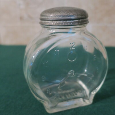 Tic Tic Relish Clock Jar with Original Lid, 11 oz, circa 1920