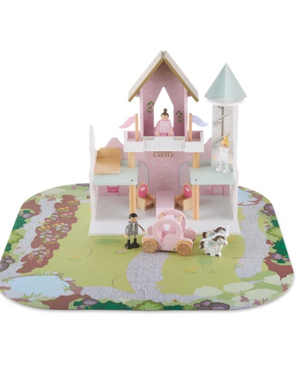 Slide Wooden Fairy Castle LittleTown Aldi Wooden Princess 19pc