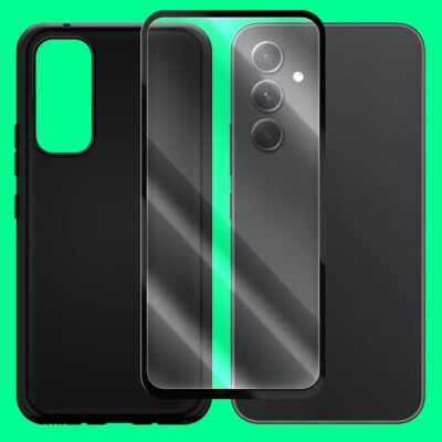 For Samsung Galaxy A54 5G SM-A546U Tempered Glass Screen Protector Soft TPU Case