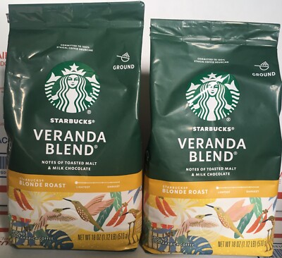 Starbucks Veranda Blend Ground Coffee 2 Large Packages Blonde Roast