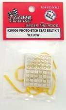 Gofer Racing 20006 1/24-1/25 Scale Photo Etch Yellow Seatbelt Kit
