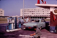 APRIL 1969 Gas Station South America   Kodachrome Slide Ref A773
