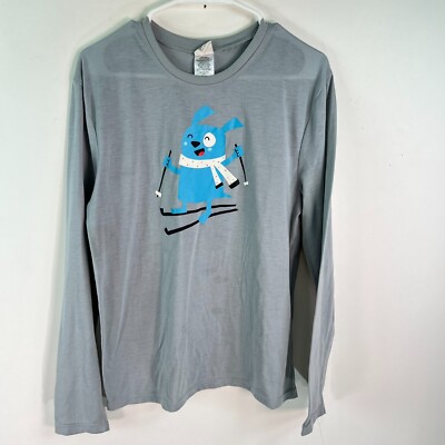 Toast & Jammie Womens Blue Ski Doggie Sleep Shirt Knit Pajama Nighty Gray Size S