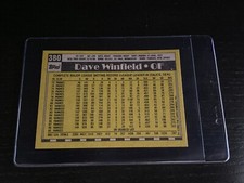 1990 Topps Blank Front Error #380 Dave Winfield HOF Baseball Card Err Yankees