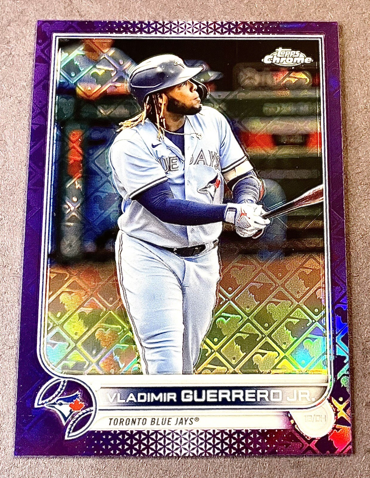Vladimir Guerrero Jr. 2022 Topps Chrome Purple Logofractor /250 Blue Jays #81
