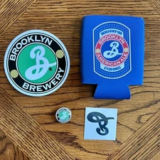 New BROOKLYN BREWERY KOOZIE + STICKER + TATTOO + PIN | Brooklyn, New York NY