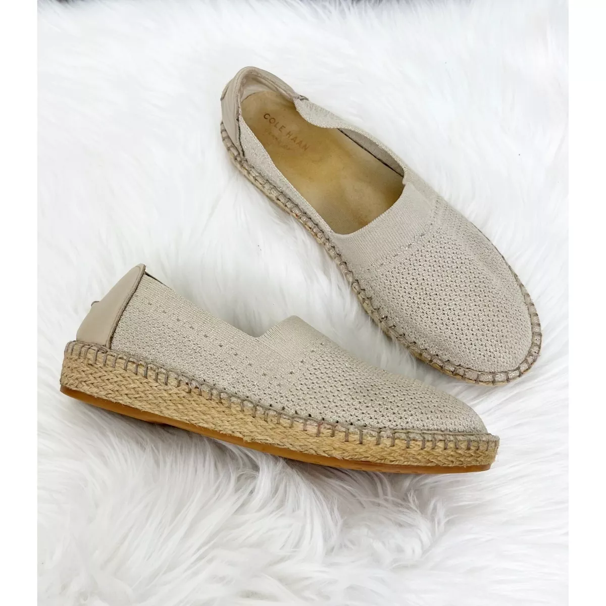 Cole Haan Cloudfeel Stretch Knit Slip On Espadrille Loafers Womens