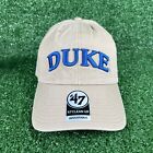 47 Brand Clean Up Duke Blue Devils Khaki Dad Hat Baseball Cap Adjustable New