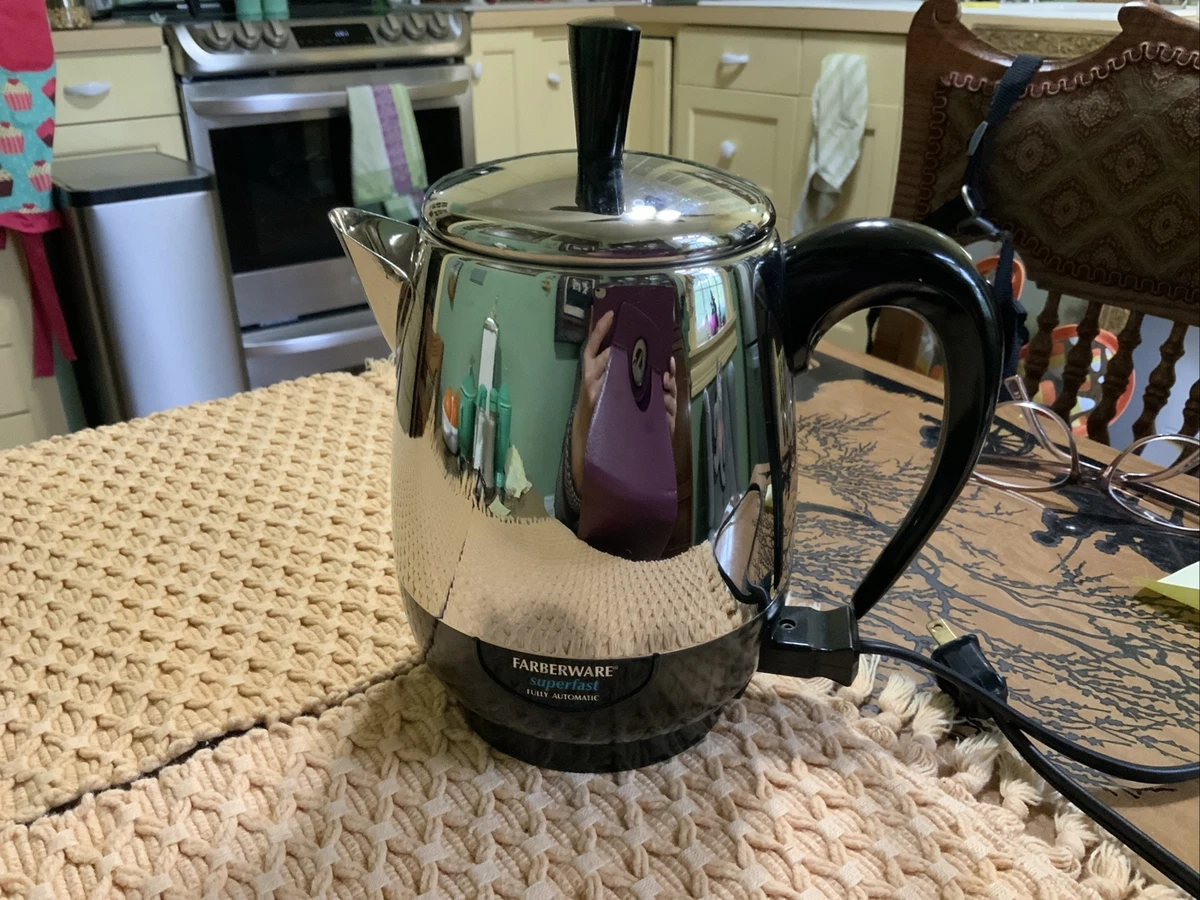 VTG FARBERWARE SUPERFAST 2-4 CUP ELECTRIC AUTOMATIC PERCOLATOR