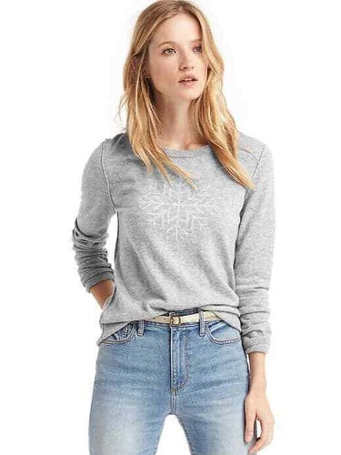 Gap Snowflake intarsia crewneck sweater 